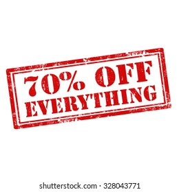 Grunge rubber stamp with text 70% Off Everything,vector illustration