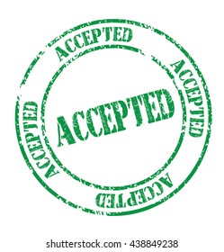 grunge rubber stamp with text "accepted" on white, vector illustration
