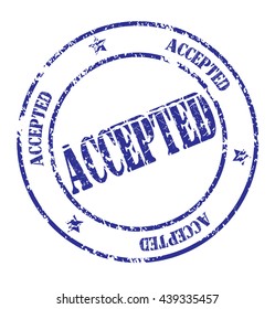 grunge rubber stamp with text "accepted" on white, vector illustration