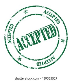 grunge rubber stamp with text "accepted" on white, vector illustration