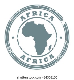 Grunge rubber stamp with the text Africa written inside the stamp, vector illustration