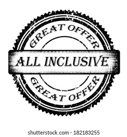 Grunge rubber stamp with text all inclusive inside,vector illustration