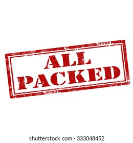 Grunge rubber stamp with text All Packed,vector illustration