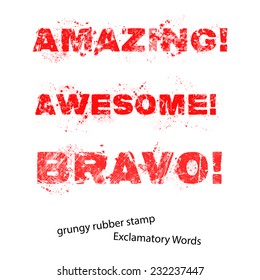 Grunge rubber stamp with text amazing awesome bravo ,vector illustration.