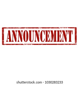 Grunge rubber stamp with text Announcement,vector illustration