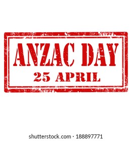 Grunge rubber stamp with text Anzac Day,vector illustration