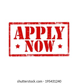 Grunge rubber stamp with text Apply Now