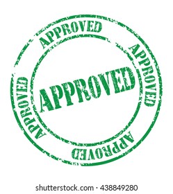 grunge rubber stamp with text "approved" on white, vector illustration