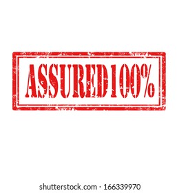 Grunge rubber stamp with text Assured 100%,vector illustration