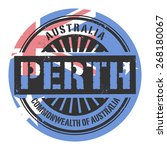 Grunge rubber stamp with the text Australia, Perth, vector illustration