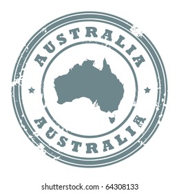 Grunge rubber stamp with the text Australia written inside the stamp, vector illustration