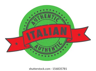 Grunge rubber stamp with the text Authentic Italian written inside the stamp, vector illustration