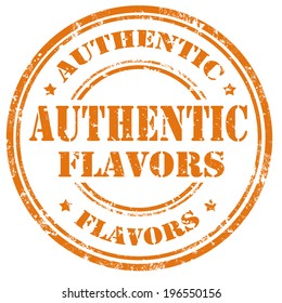 Grunge rubber stamp with text Authentic Flavors,vector illustration