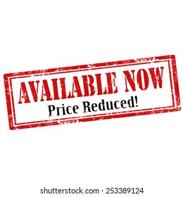 Grunge rubber stamp with text Available Now-Price Reduced,vector illustration