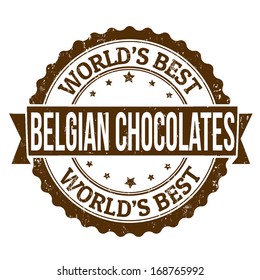 Grunge rubber stamp with the text Belgian Chocolates written inside, vector illustration