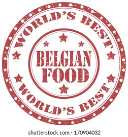 Grunge rubber stamp with text Belgian Food,vector illustration