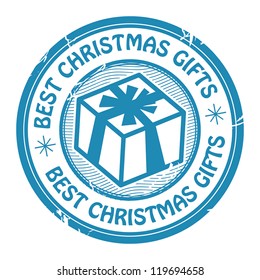 Grunge rubber stamp with the text Best Christmas gifts written inside the stamp, vector illustration