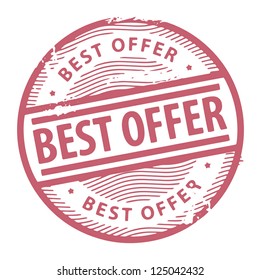 Grunge rubber stamp with the text Best Offer written inside the stamp, vector illustration