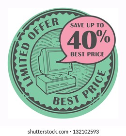Grunge rubber stamp with the text Best Price, Limited Offer written inside the stamp, vector illustration
