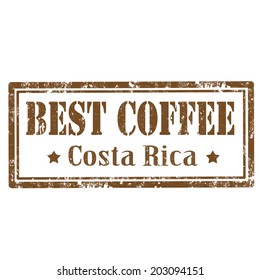 Grunge rubber stamp with text Best Coffee-Costa Rica,vector illustration