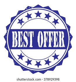 grunge rubber stamp with text "best offer" on white, vector illustration