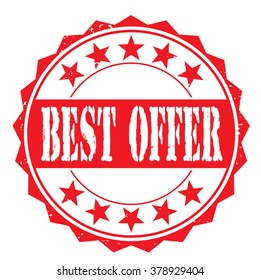 grunge rubber stamp with text "best offer" on white, vector illustration
