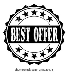 grunge rubber stamp with text "best offer" on white, vector illustration