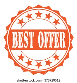 grunge rubber stamp with text "best offer" on white, vector illustration