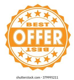 grunge rubber stamp with text "best offer" on white, vector illustration