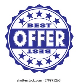grunge rubber stamp with text "best offer" on white, vector illustration