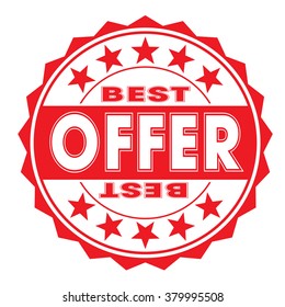 grunge rubber stamp with text "best offer" on white, vector illustration