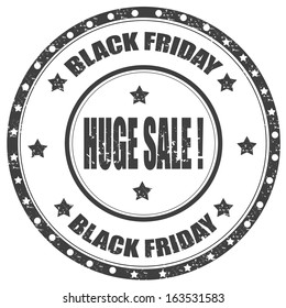 Grunge rubber stamp with text Black Friday-Huge Sale,vector illustration
