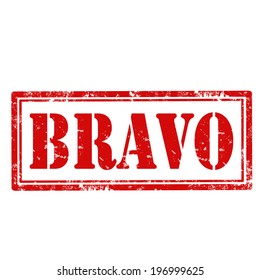 Grunge rubber stamp with text Bravo,vector illustration