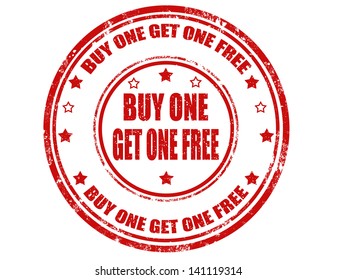 Grunge rubber stamp with text buy one get one free inside,vector illustration