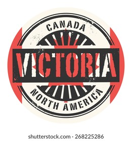 Grunge rubber stamp with the text Canada, Victoria, vector illustration