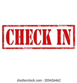 Grunge rubber stamp with text Check In,vector illustration