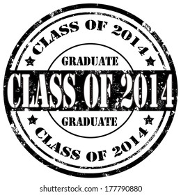 Grunge rubber stamp with text Class Of 2014,vector illustration