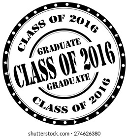 Grunge rubber stamp with text Class Of 2016,vector illustration