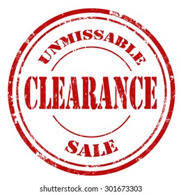Grunge rubber stamp with text Clearance-Unmissable Sale,vector illustration
