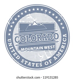 Grunge rubber stamp with text Colorado, Mountain West, vector illustration