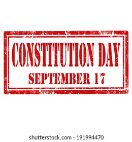 Grunge rubber stamp with text Constitution Day,vector illustration