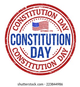 Grunge rubber stamp with the text Constitution Day written inside, vector illustration
