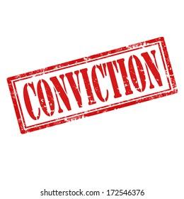 Grunge rubber stamp with text Conviction,vector illustration