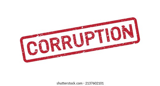 Grunge rubber stamp with text Corruption isolated on white background. Vector illustration
