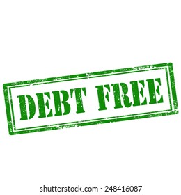 Grunge rubber stamp with text Debt Free,vector illustration