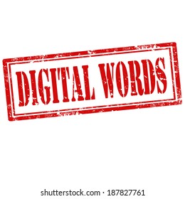 Grunge rubber stamp with text Digital Words,vector illustration