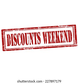 Grunge rubber stamp with text Discounts Weekend,vector illustration