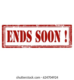 Grunge rubber stamp with text Ends Soon,vector illustration