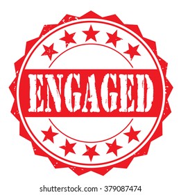 grunge rubber stamp with text "engaged" on white, vector illustration