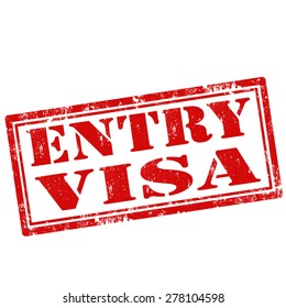 Grunge rubber stamp with text Entry Visa,vector illustration